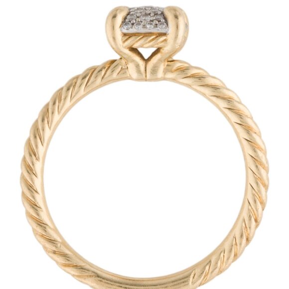 DAVID YURMAN 18K 750 YELLOW GOLD DIAMOND PETITE CHATELAINE COCKTAIL RING - Picture 7 of 8